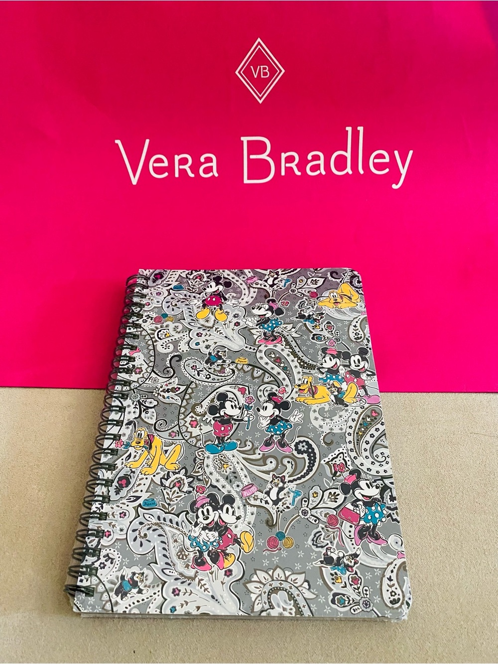 Vera Bradley Small Spiral Notebook NWT Mickey Mouse Piccadilly Paisley